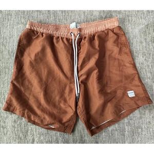 AllFenix Australia Swim Suit Shorts Men's Large Orange Drawstring Trunks Pockets